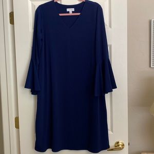 Susan Graver Liquid Knit Dress Navy M/L